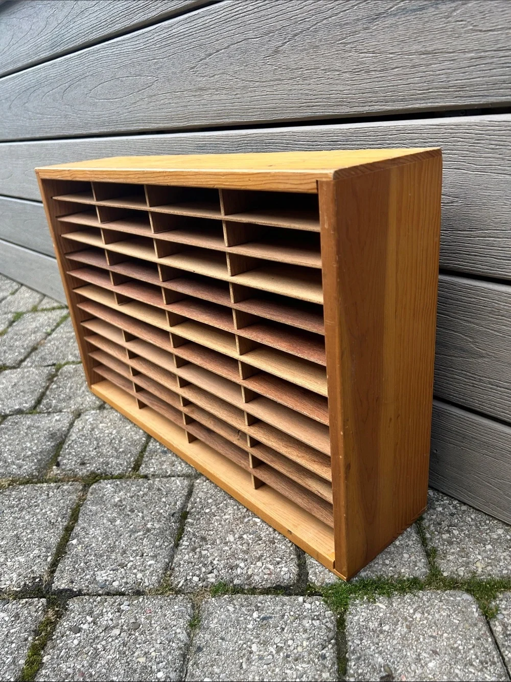 Vintage NAPA VALLEY BOX COMPABY Wooden Storage Rack crate with 48 Slots